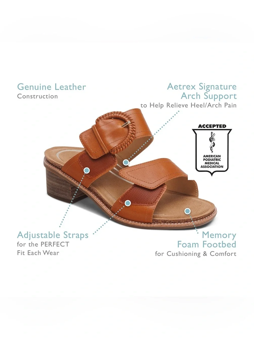 Aetrex Tatiana Women's Slide Leather Sandals